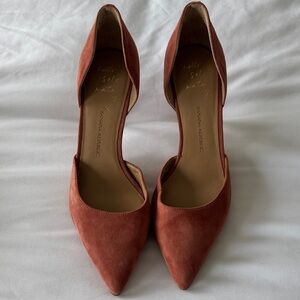 Banana Republic Rust Suede D'Orsay Pointed-Toe Pumps